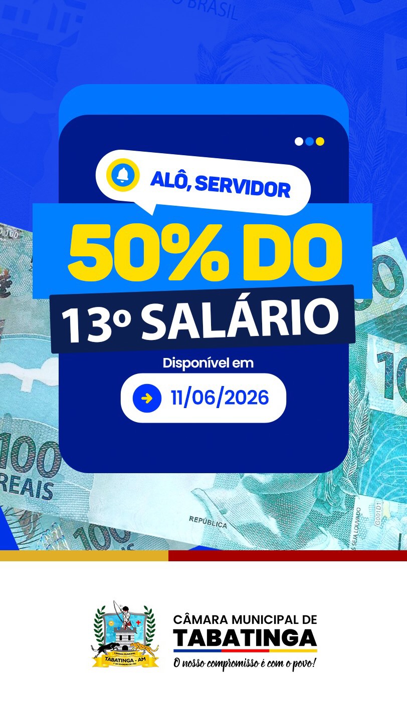 Post de que 50% do 13º Salário estará disponível no dia 11/06/2026