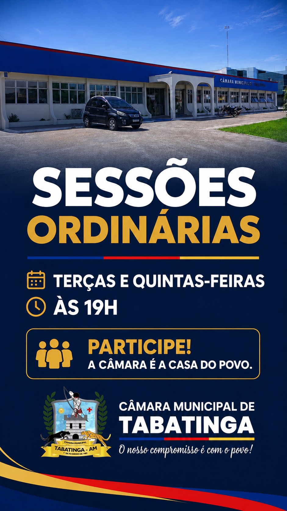 Data e horário das sessões